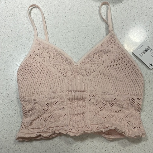 NWOT! Free People Chloe Seamless Top in Petal Pink - Picture 5 of 5